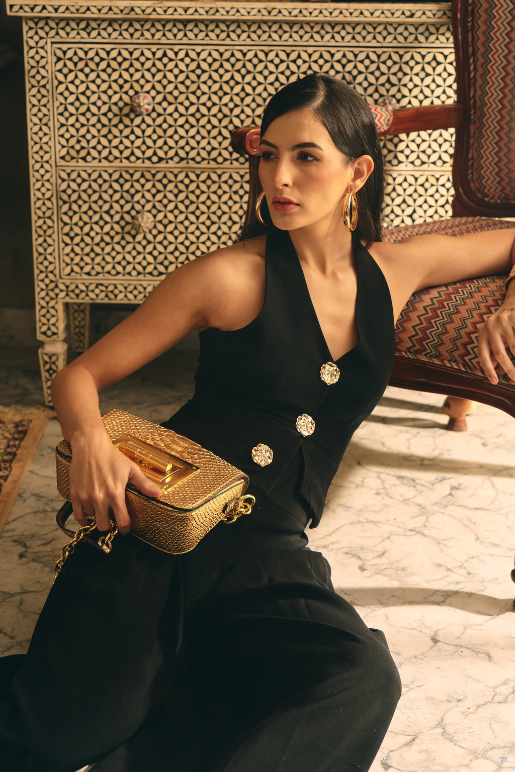 Midnight Halter Neck Waistcoat