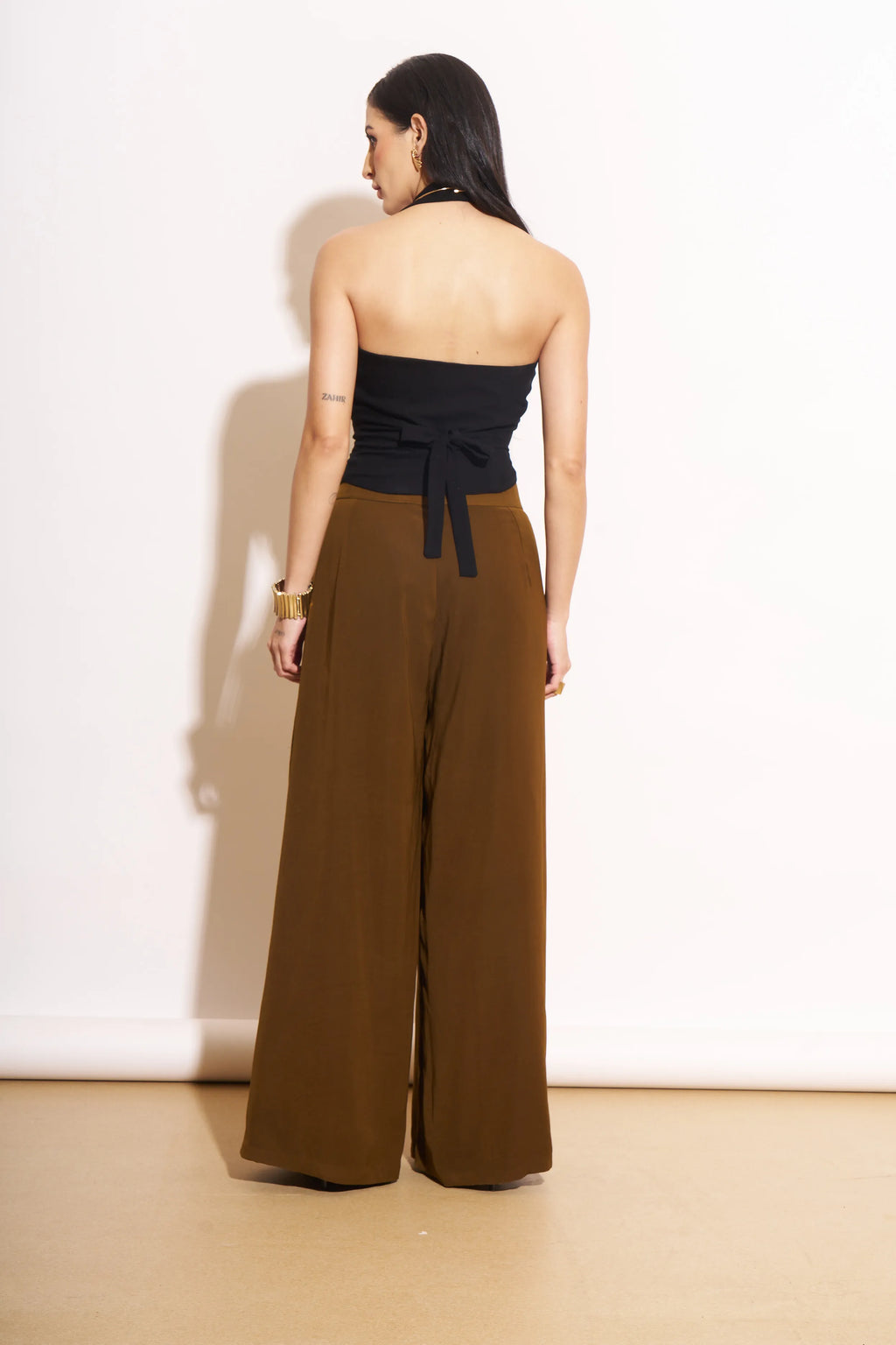 Ochre Box Pleat Pant