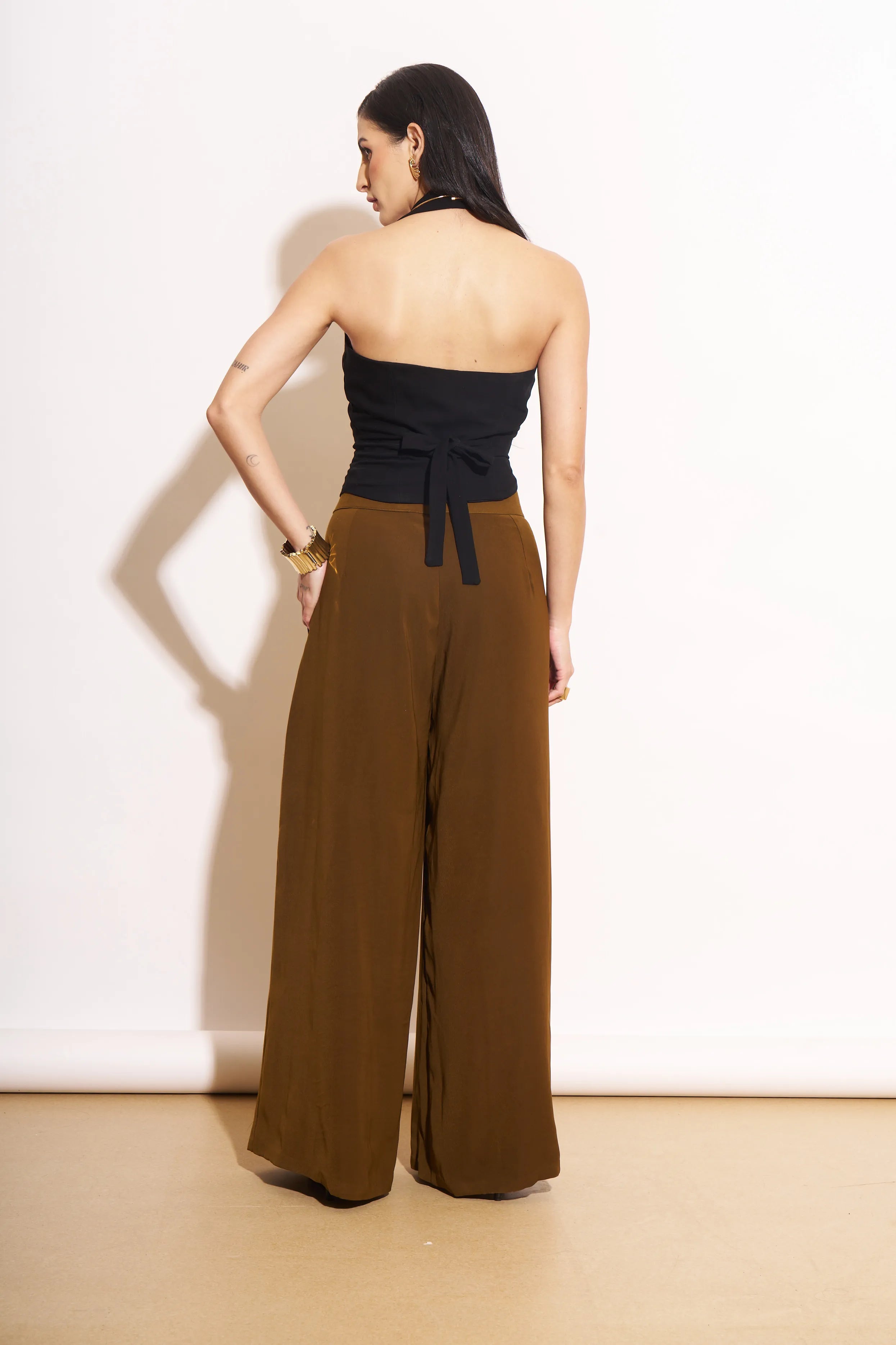 Ochre Box Pleat Pant