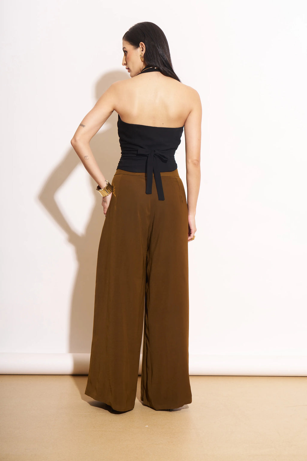 Midnight detailed waistcoat with ochre pants Co-ord Set