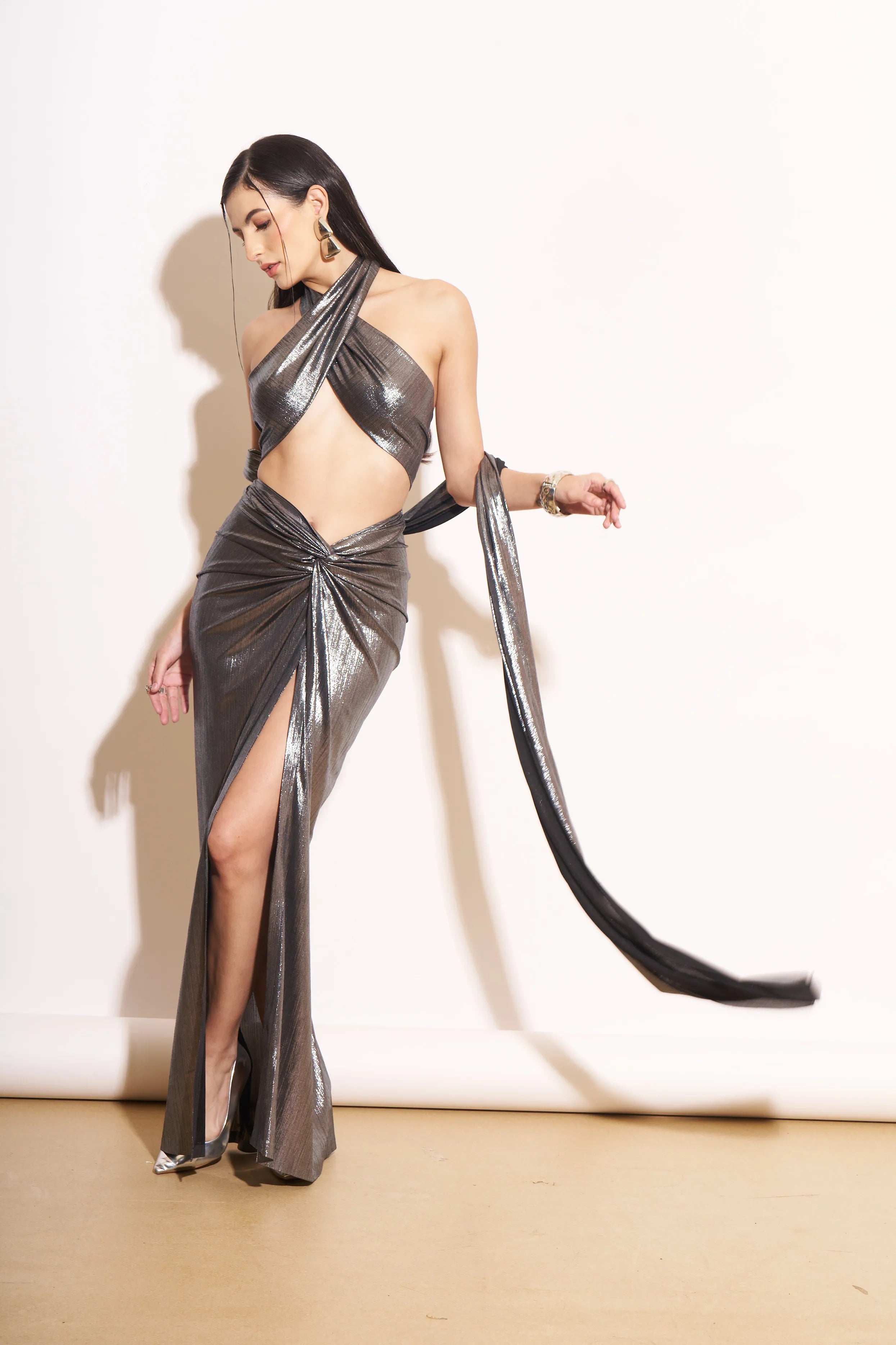 Silvi Shimmer Knotted Skirt