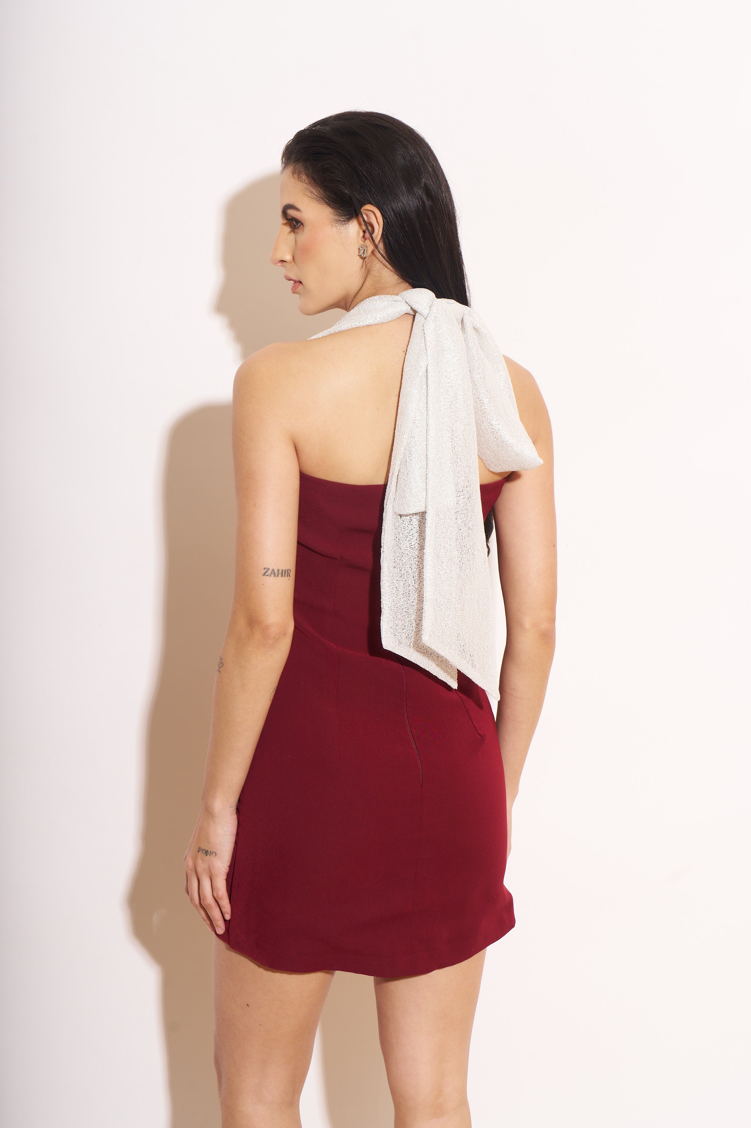 Maison Silvi Tie-up Mini Dress