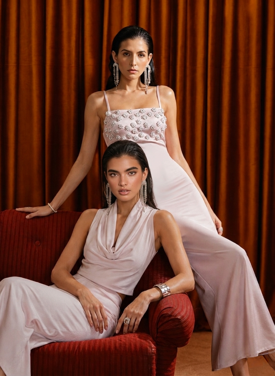 Elysian Satin Drape Co-ord Set